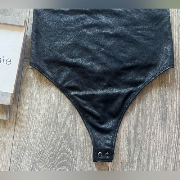 Abercrombie faux leather spaghetti strap bodysuit. Size xs - Picture 3 of 9